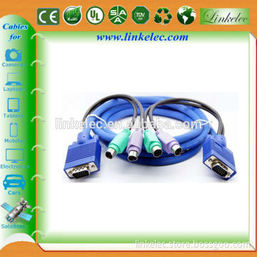 10 Ft Male to Male PS/2 VGA KVM Cables SVGA 3-In-1 kvm cable